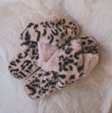 Noelle Leopard Print Slippers - Pink - Luna Charles | accessories, animal, comfort, fluffy, leopard, pink, slippers | 