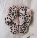 Noelle Leopard Print Slippers - Pink - Luna Charles | accessories, animal, comfort, fluffy, leopard, pink, slippers | 