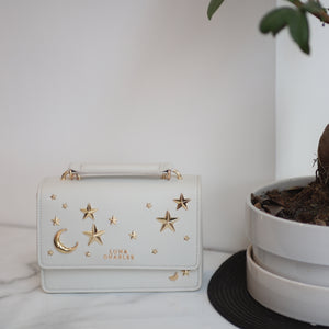 Nova Star Studded Handbag - Grey & Gold