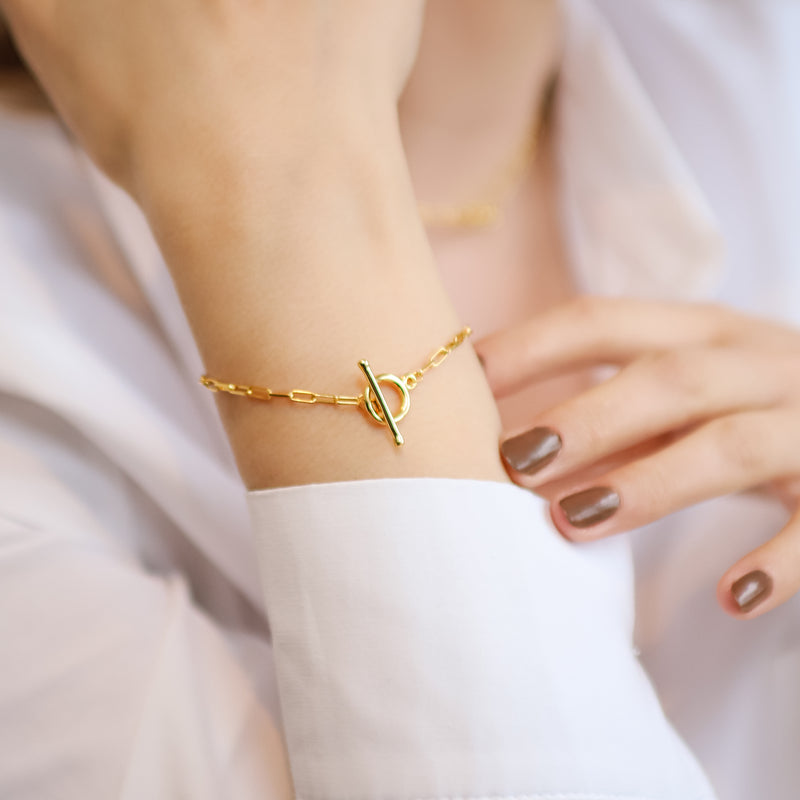 Priya Toggle Chain Bracelet | 18k Gold Plated
