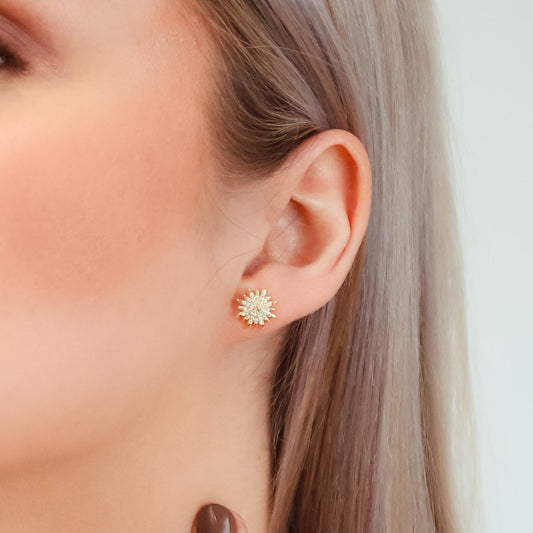 Rhea Starburst Stud Earrings | 18K Gold Plated