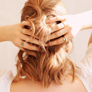 Melike Hammered Twist Ring | 18K Gold Plated - Luna Charles | adjustable, gold, hammered, ring, statement | 