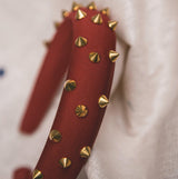 Roxy Gold Spike Headband - Red - Luna Charles | gold, hair accessories, headband, punk, spike | 