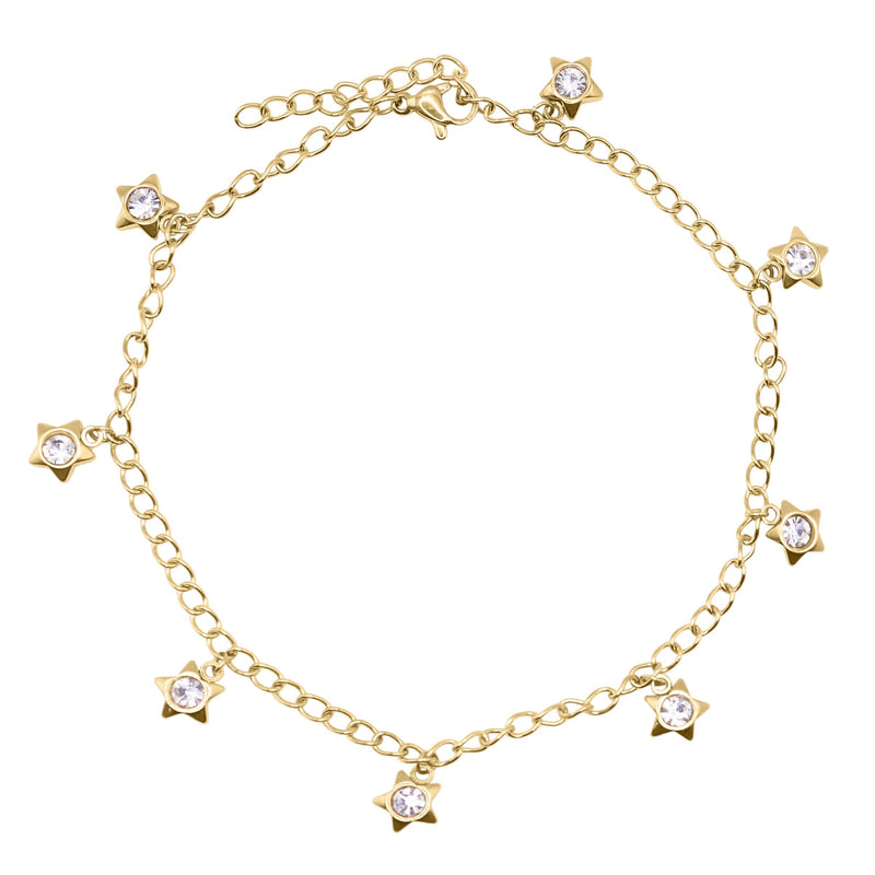 Serah Star Charm Anklet | 18K Gold Plated - Luna Charles | anklet, chain, charm, gold, Jewellery, Star, stars, summer | 