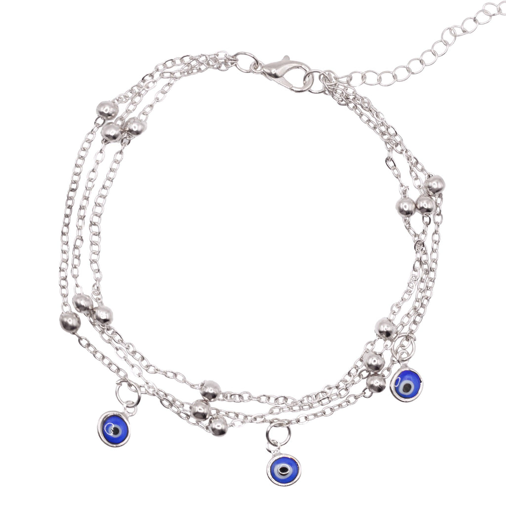 Sevda Evil Eye Chain Anklet 925 Plated
