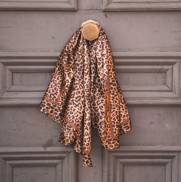 Cita Head Scarf - Brown - Luna Charles | animal, everyday, hair accessories, head scarf, leopard, scarf, statement, wild | 