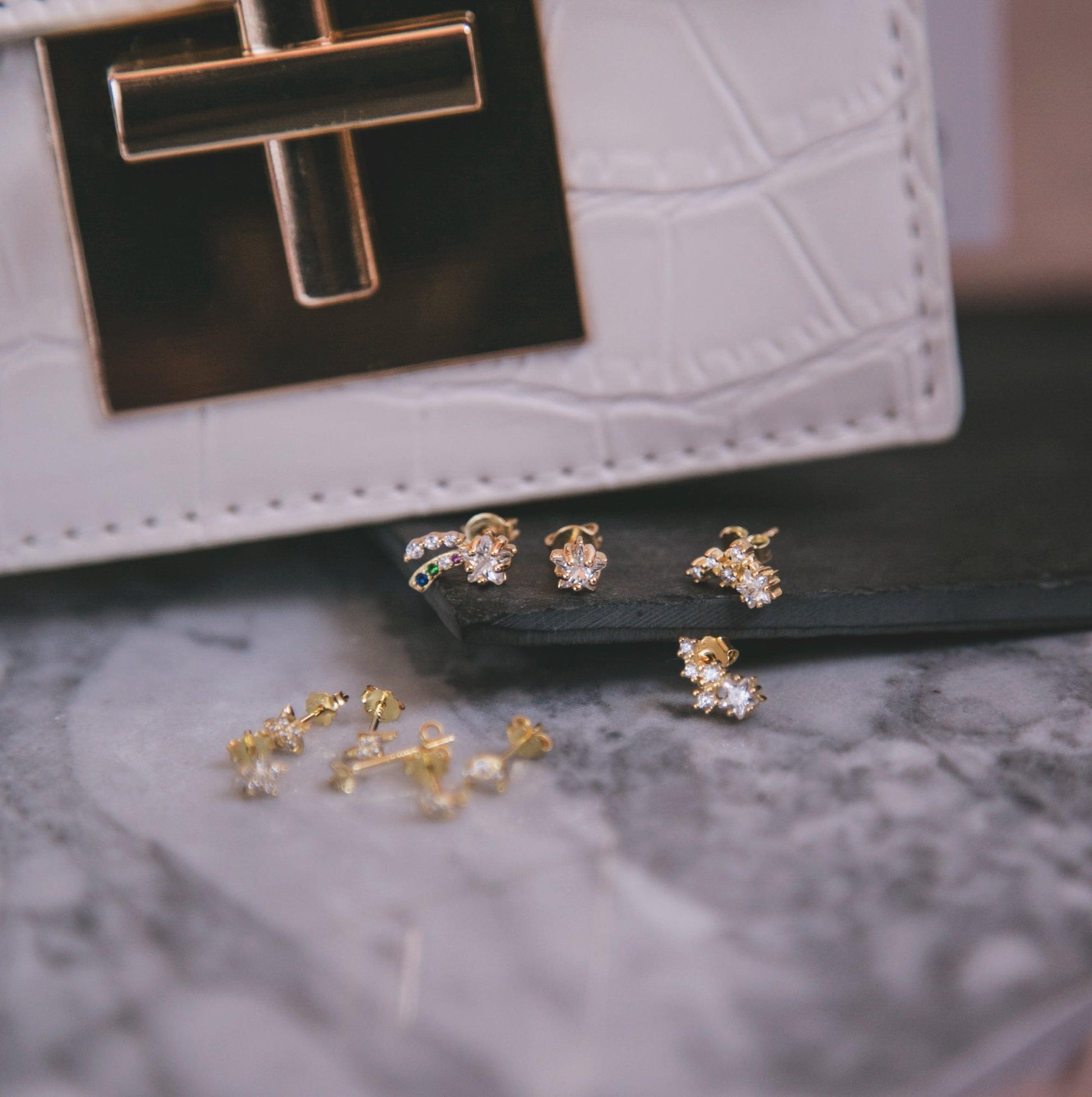 Celeste Star Cluster Stud Earrings | 14K Gold Plated - Luna Charles | Earrings, everyday, gold, Jewellery, sparkle, Star, stars, studs, wedding | 