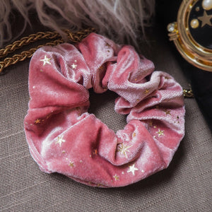 Stella Velvet Star Hair Scrunchie - Pink - Luna Charles | hair, hair accessories, scrunchie, sparkle, Star, stella | 