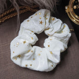 Stella Velvet Star Hair Scrunchie - White - Luna Charles | hair, hair accessories, scrunchie, sparkle, Star, stella, wedding | 
