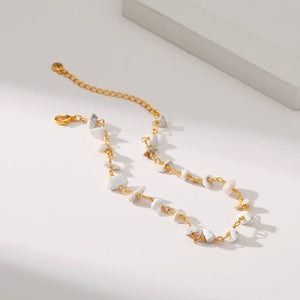 Ula Crystal Stone Anklet - Moonstone | 18K Gold Plated