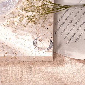 Indu Moon Face Stud Earrings | 925 Sterling Silver