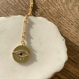 Halina Evil Eye Coin Necklace | 18K Gold Plated - Luna Charles | boho, coin, evil eye, eye, festival, gold, Jewellery, necklace, pendant | 