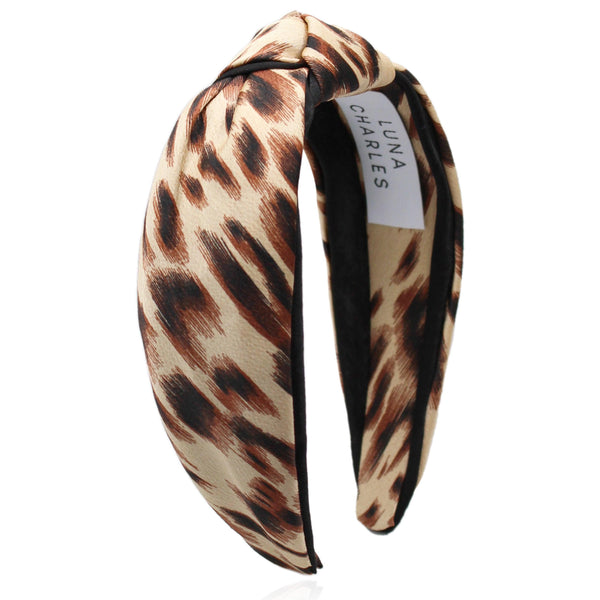 Samiya Knot Leopard Hairband - Natural - Luna Charles | animal, hair accessories, headband, knot, leopard | 