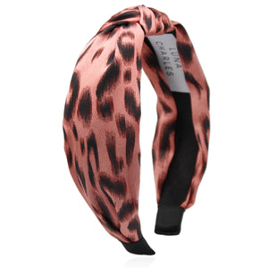 Samiya Knot Leopard Hairband - Pink - Luna Charles | animal, hair accessories, headband, knot, leopard | 