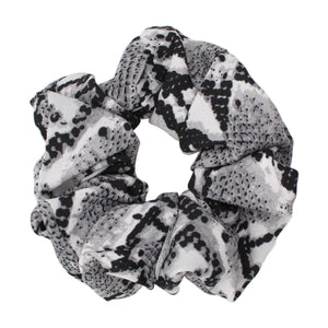 Zuri Snakeprint Scrunchie - Grey - Luna Charles | animal, hair accessories, snake, snakeprint | 